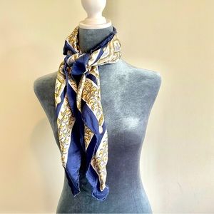 Elegant Blue and Gold Scarf